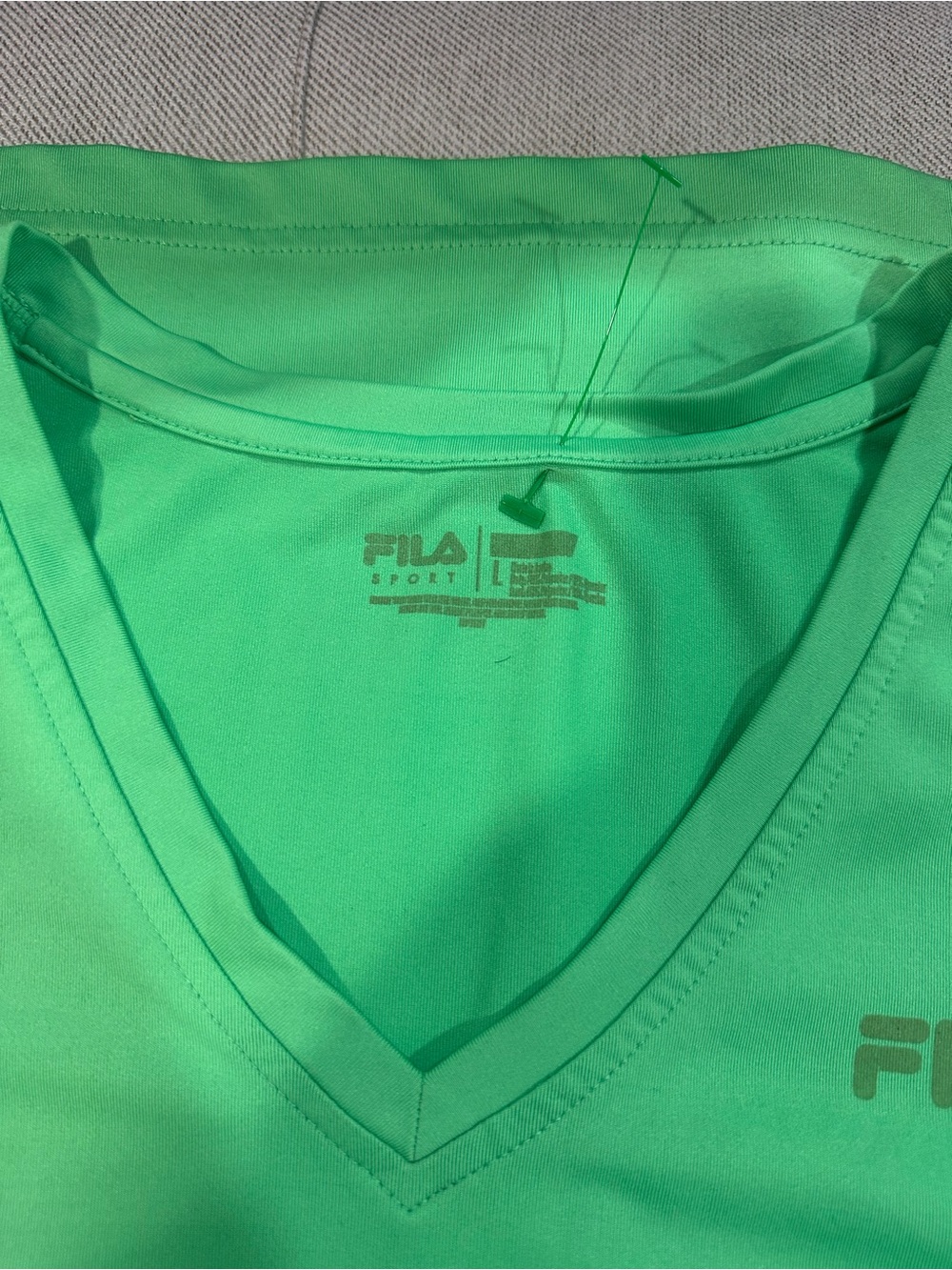 Fila Sport V-Neck Performance Top in Mint Green